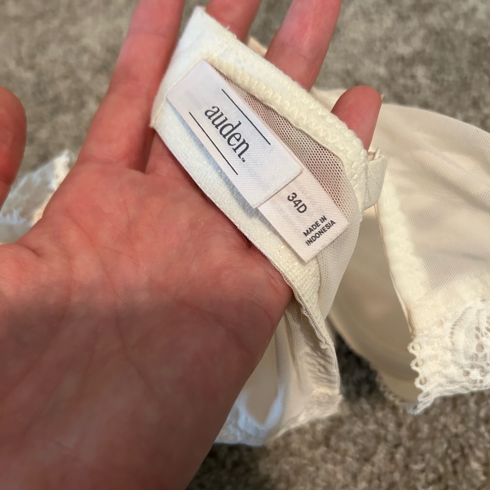 Auden Cream Lace Full-Coverage Bra - Picture 3 of 4